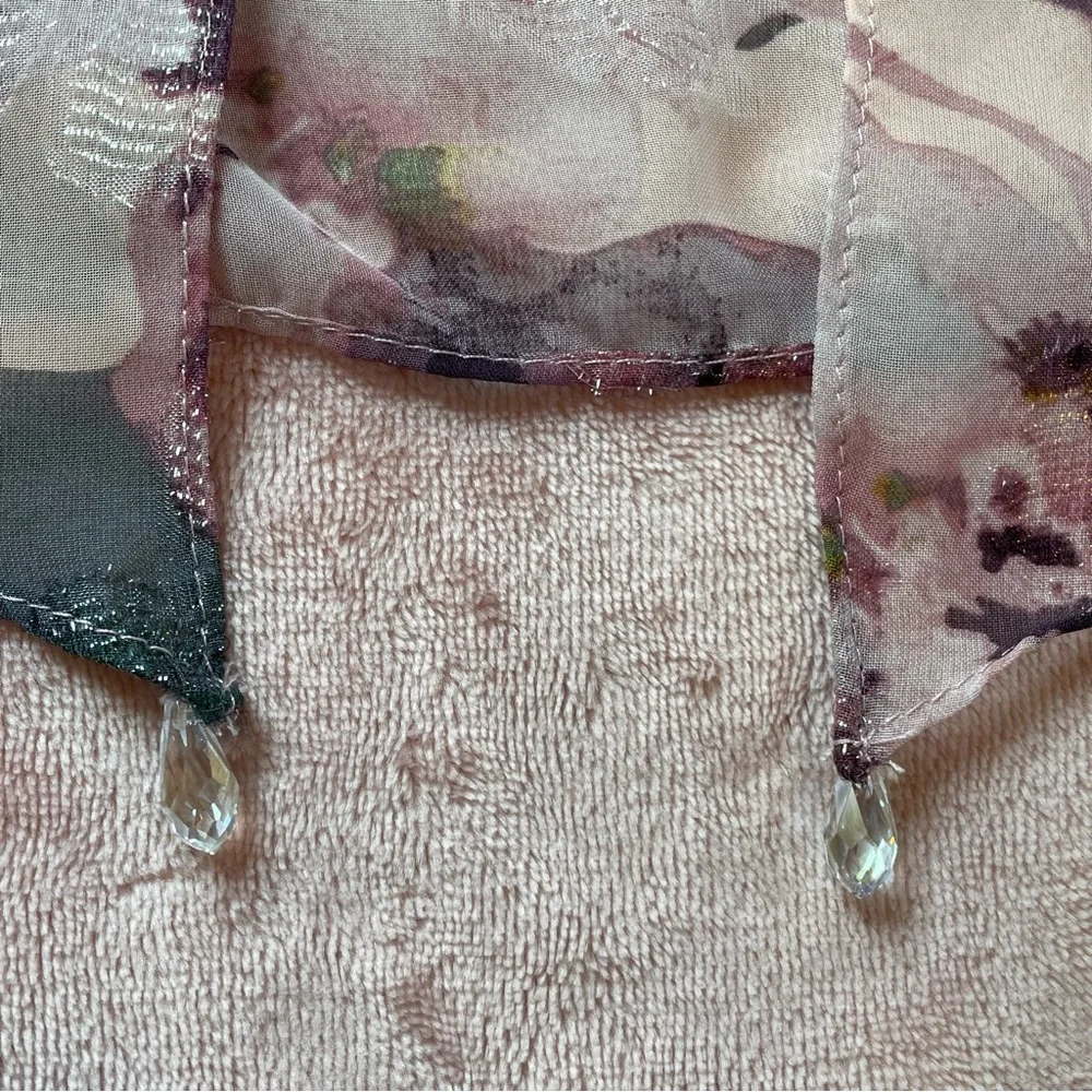 Stunning R&M Richards Women’s Sheer Shrug Cardigan Size 16W Pink Grey Crystals